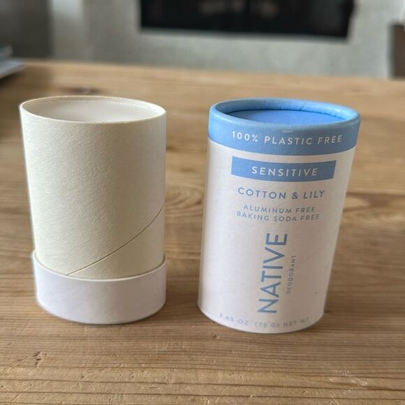 Native Deodorant SENSITIVE Cotton & Lily PLASTIC FREE NEW never used 2.65 OZ - Picture 3 of 4